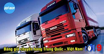 Bảng giá, phí vận chuyển hàng Trung Quốc về Việt Nam